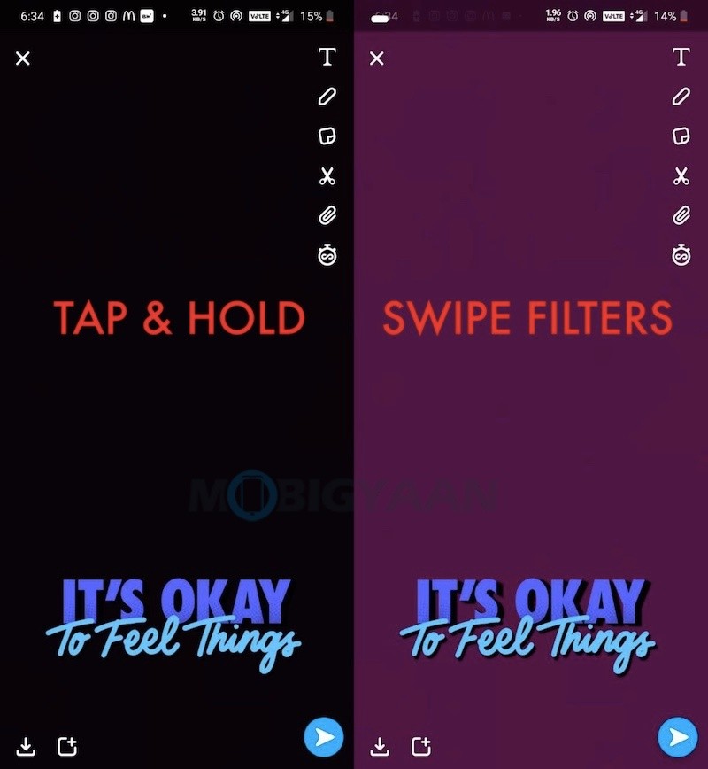 Apply up to 3 filters on a single Snap (snapchat hacks)
